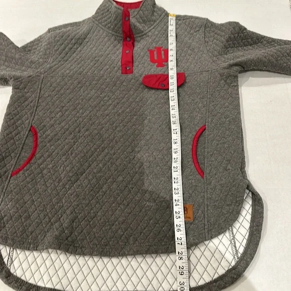 Indiana Hoosiers Women's XL Gray/Red Quarter-Snap Pullover Jacket - Picture 13 of 15